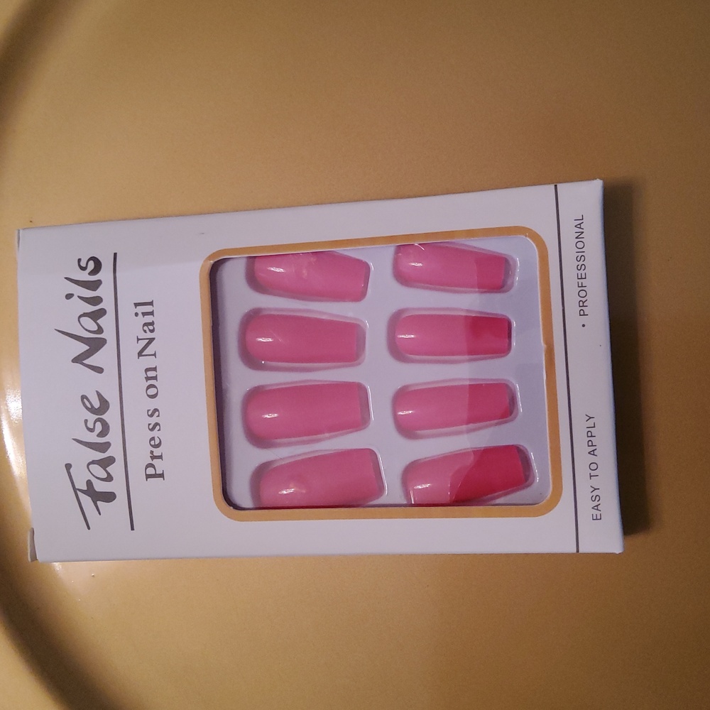 Hot Pink False Nails
